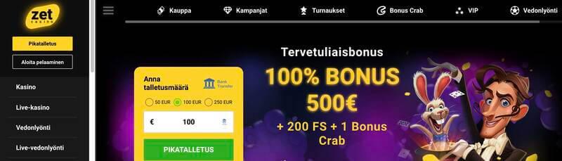 Zet Casino screenshot